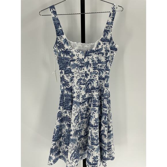 Staud Mini 'Wells' Blue Cotton Dress Size 00 - Picture 3 of 4